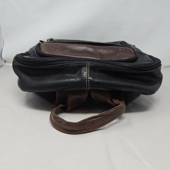 Jack Georges Men Leather Back Pack Black-Brown Hand Stained Buffalo Versatile - Picture 10 of 16